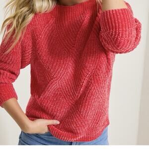 Tommy Bahama Island Luna Chenille Shell Stitch Boatneck Sweater Size XLarge Cozy